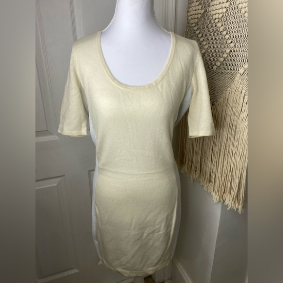 Quinn Dresses & Skirts - NWT QUINN Cream Short Cashmere Sleeve Knit Dress